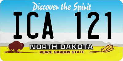 ND license plate ICA121