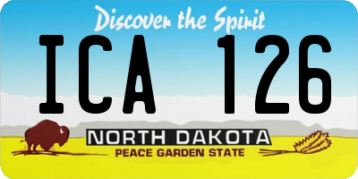 ND license plate ICA126