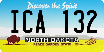 ND license plate ICA132