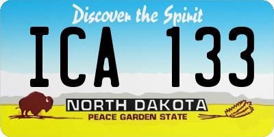 ND license plate ICA133