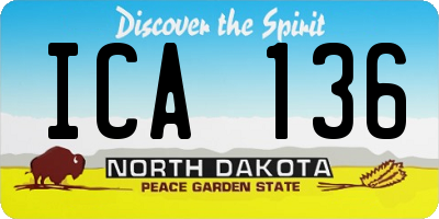 ND license plate ICA136