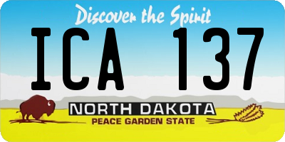 ND license plate ICA137