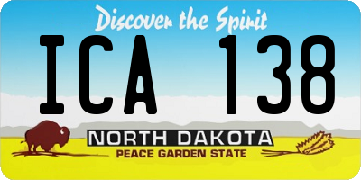 ND license plate ICA138