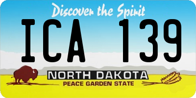 ND license plate ICA139
