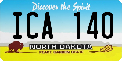 ND license plate ICA140