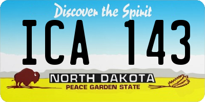 ND license plate ICA143
