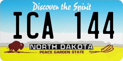ND license plate ICA144