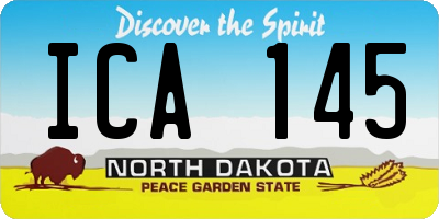 ND license plate ICA145