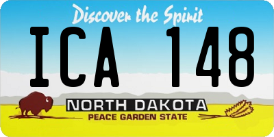 ND license plate ICA148