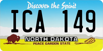 ND license plate ICA149