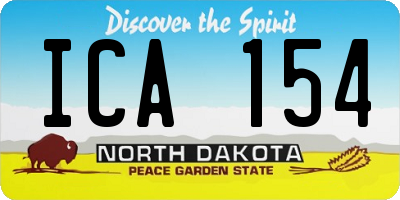 ND license plate ICA154