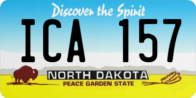 ND license plate ICA157