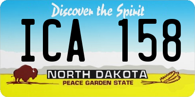 ND license plate ICA158