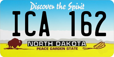 ND license plate ICA162