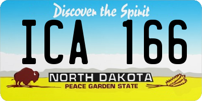 ND license plate ICA166