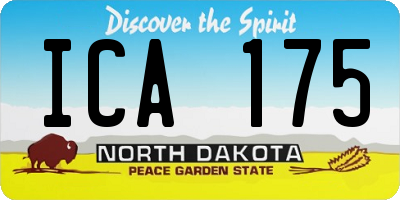 ND license plate ICA175