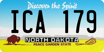 ND license plate ICA179