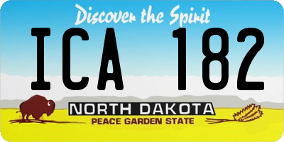 ND license plate ICA182