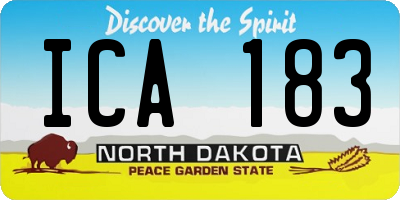 ND license plate ICA183