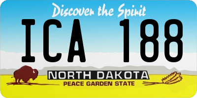 ND license plate ICA188