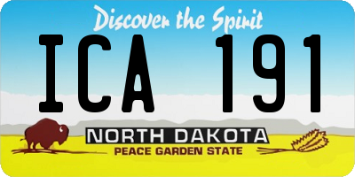 ND license plate ICA191