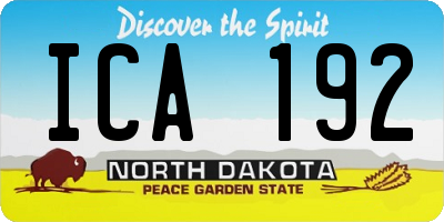 ND license plate ICA192