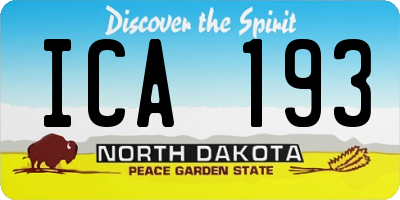 ND license plate ICA193