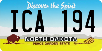 ND license plate ICA194