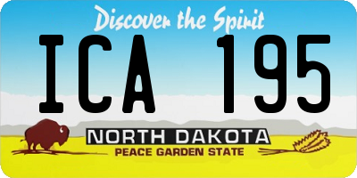 ND license plate ICA195