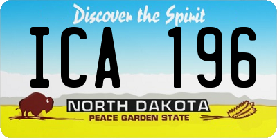 ND license plate ICA196