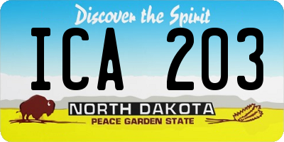 ND license plate ICA203