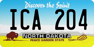 ND license plate ICA204
