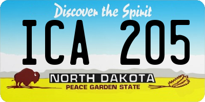 ND license plate ICA205