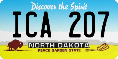 ND license plate ICA207