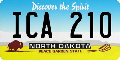 ND license plate ICA210