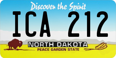 ND license plate ICA212