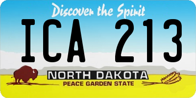 ND license plate ICA213