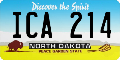 ND license plate ICA214