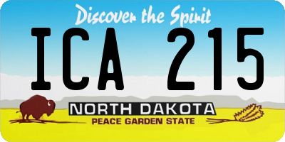 ND license plate ICA215