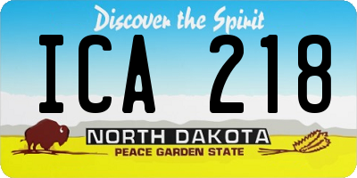 ND license plate ICA218
