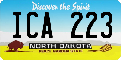 ND license plate ICA223