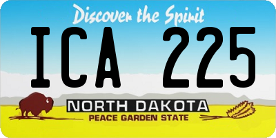 ND license plate ICA225