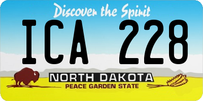 ND license plate ICA228