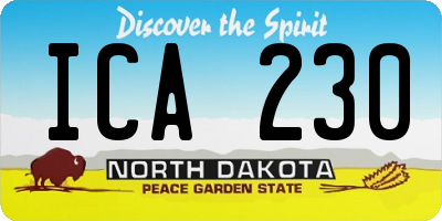 ND license plate ICA230
