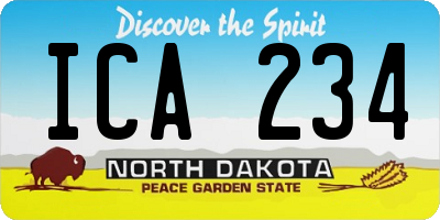 ND license plate ICA234