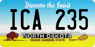 ND license plate ICA235