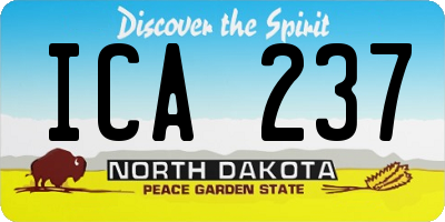 ND license plate ICA237