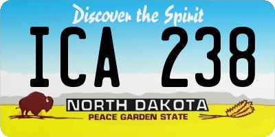ND license plate ICA238