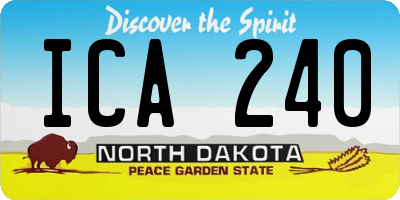 ND license plate ICA240