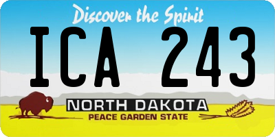 ND license plate ICA243
